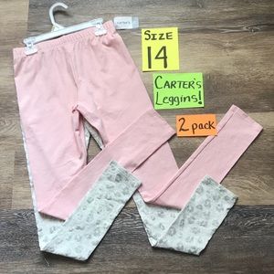 NWT Carter’s 2pk Leggings size 14